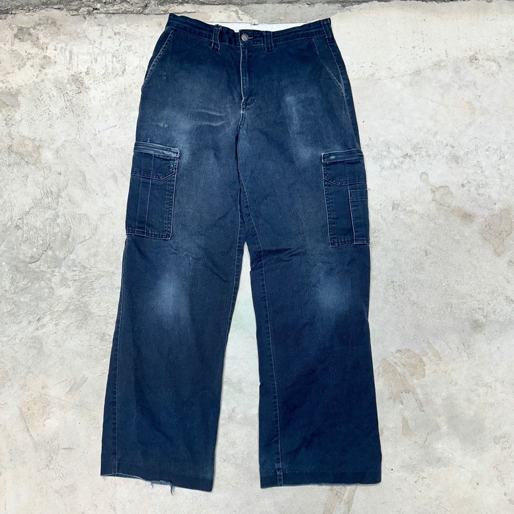 Dickies Mens Dark Wash Cargo Pants 30x32 100% Cotton Made in Guatemala VTG‎